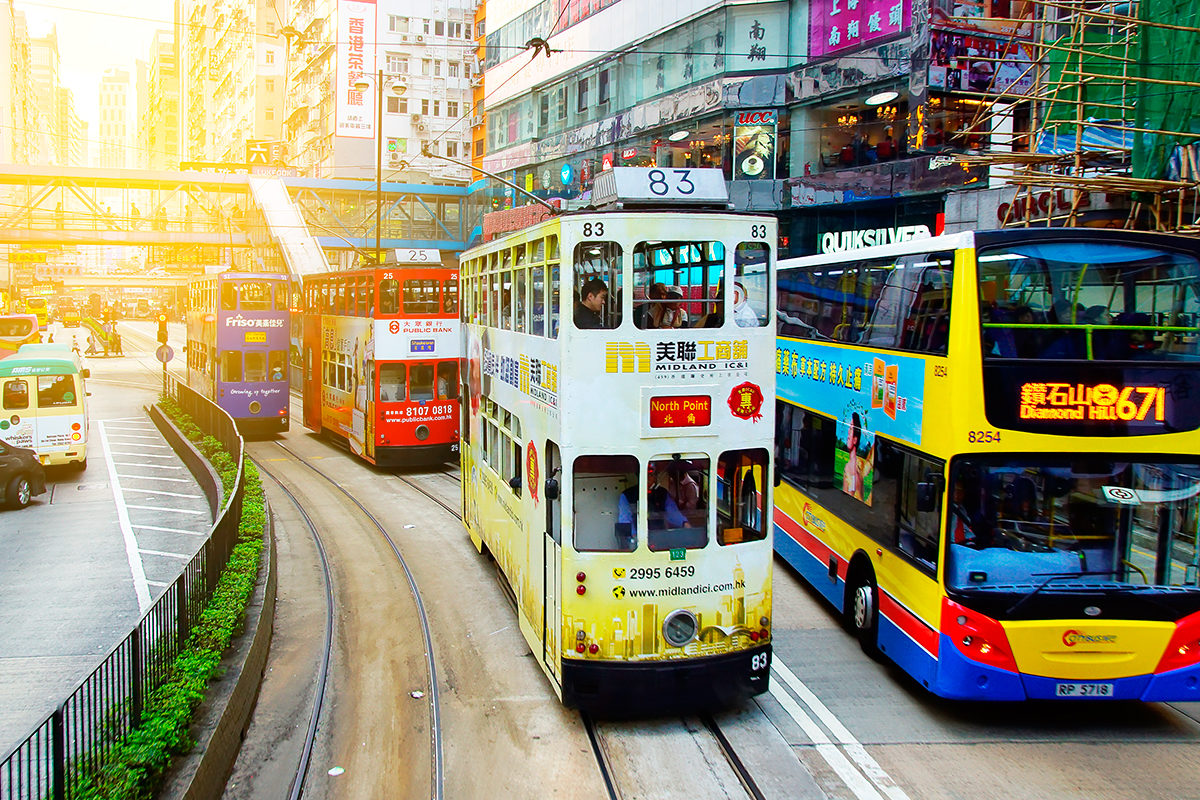 Двухэтажные трамваи и автобусы, Гонконг